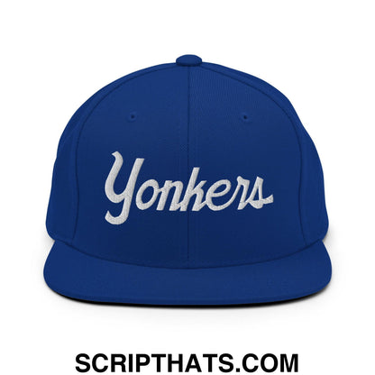 Yonkers Script Snapback Hat Royal Blue