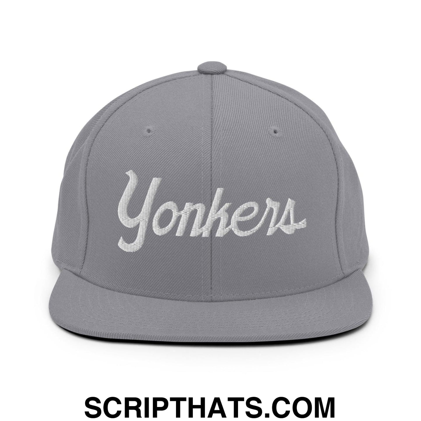 Yonkers Script Snapback Hat Silver