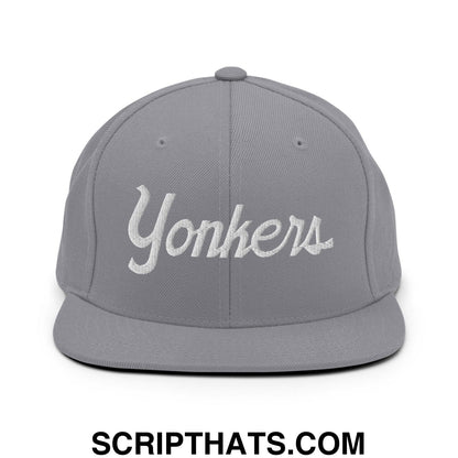 Yonkers Script Snapback Hat Silver