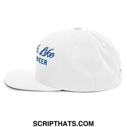 You Look Like I Need a Beer Embroidered Flat Bill Brim Snapback Hat Default Title
