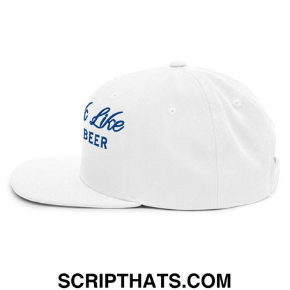 You Look Like I Need a Beer Embroidered Flat Bill Brim Snapback Hat Default Title