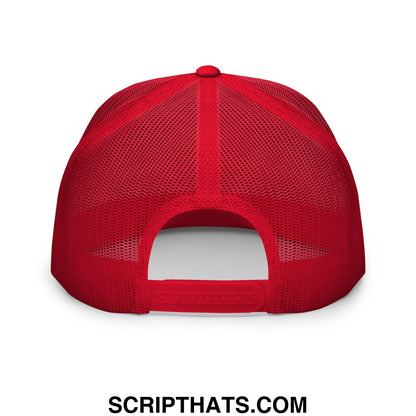 You Look Like I Need a Beer Embroidered Flat Brim Bill Mesh Trucker Hat Red White Red