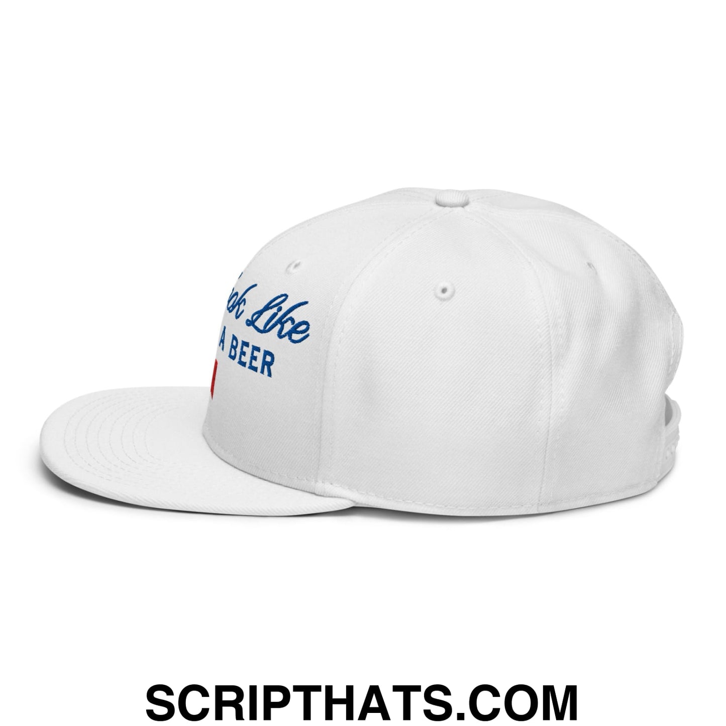You Look Like I Need a Beer Embroidered Flat Brim Bill Snapback Hat Default Title