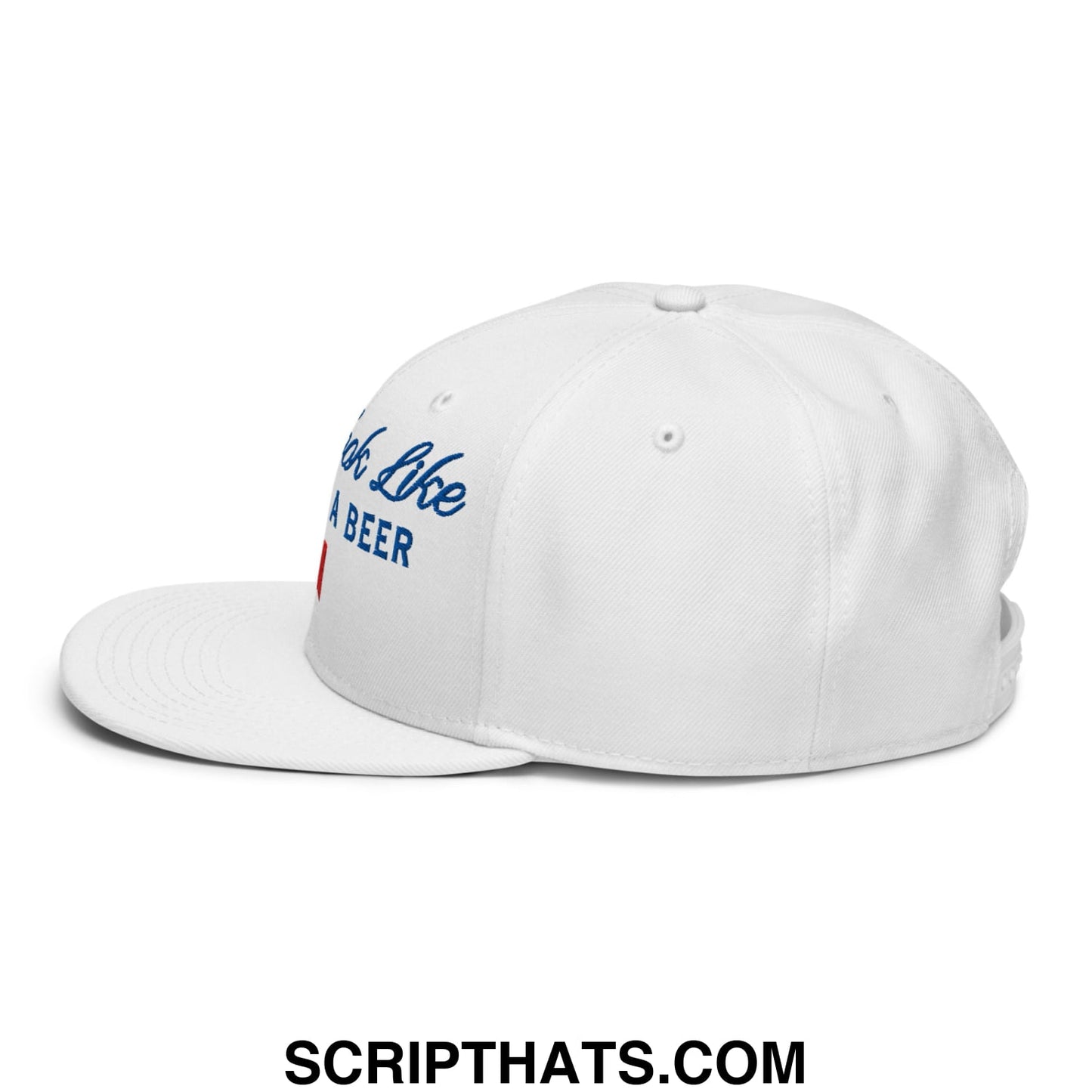 You Look Like I Need a Beer Embroidered Flat Brim Bill Snapback Hat Default Title
