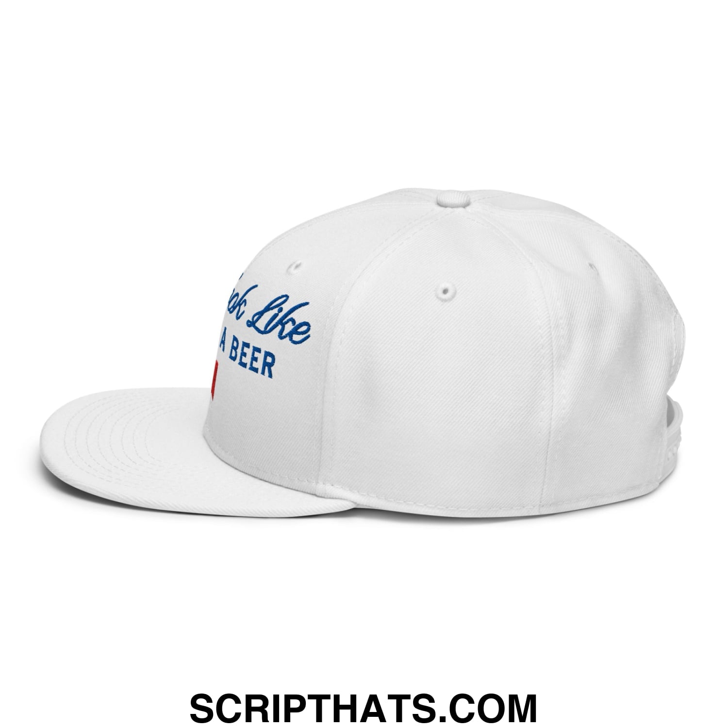You Look Like I Need a Beer Embroidered Flat Brim Bill Snapback Hat Default Title