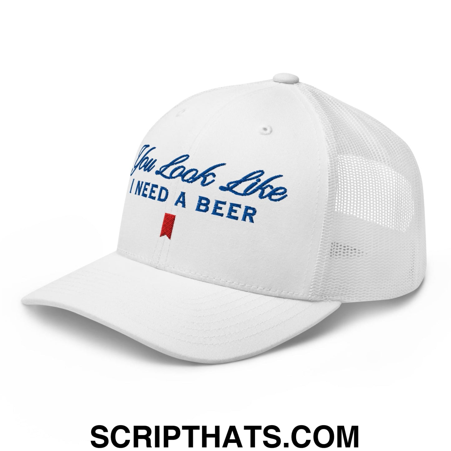 You Look Like I Need a Beer Embroidered Mesh Trucker Hat Default Title