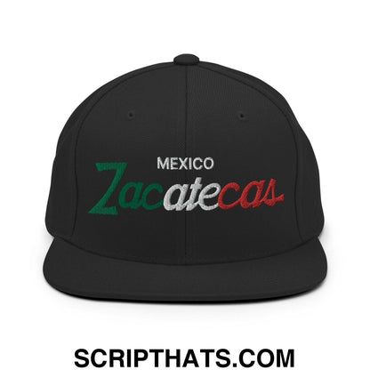 Zacatecas Mexico Vintage Sports Script Snapback Hat Black