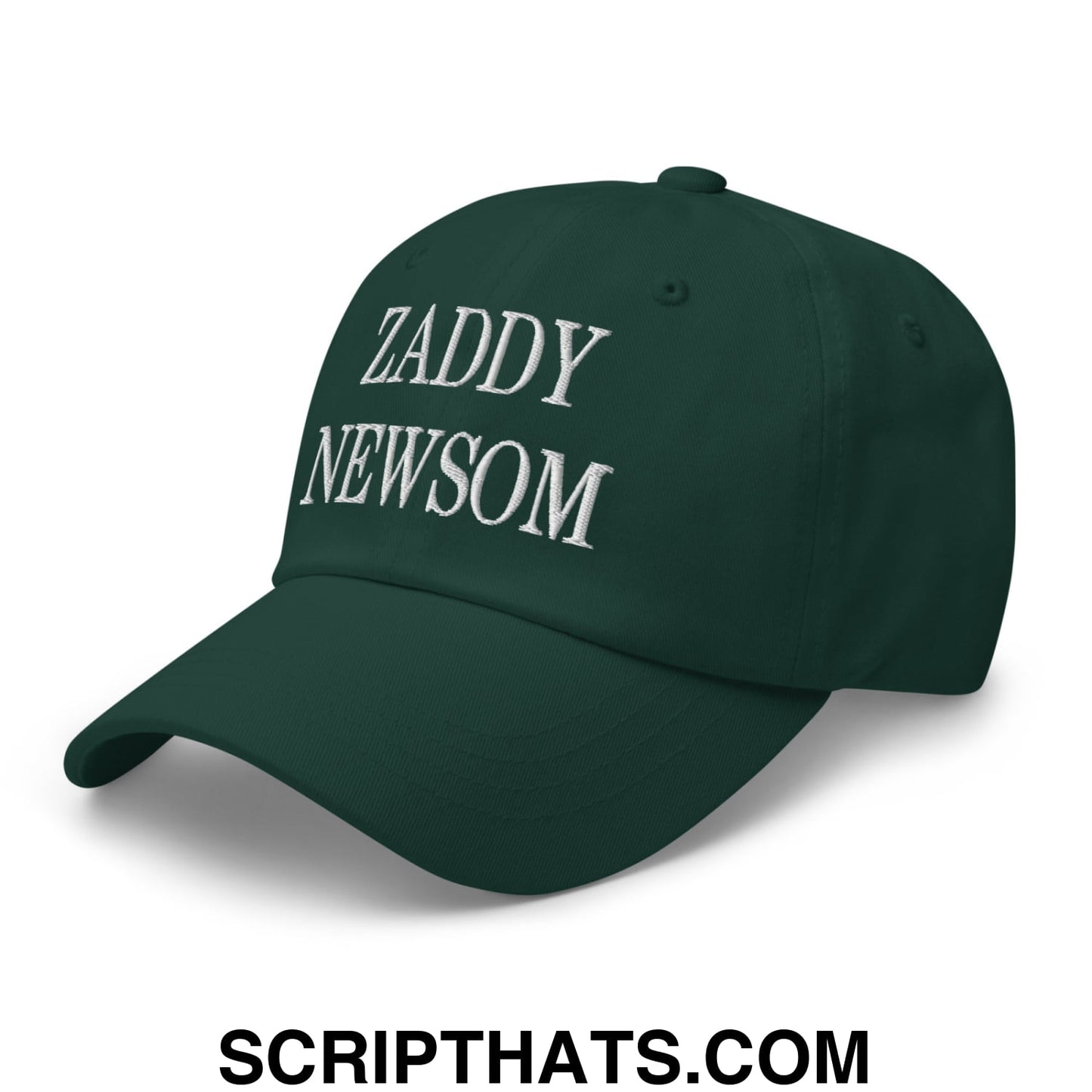 Zaddy Newsom Embroidered Unstructured Dad Hat Spruce