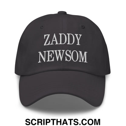 Zaddy Newsom Embroidered Unstructured Dad Hat Dark Grey