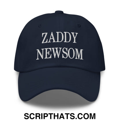 Zaddy Newsom Embroidered Unstructured Dad Hat Navy